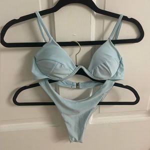 Baby light blue 2 piece swimsuit size small